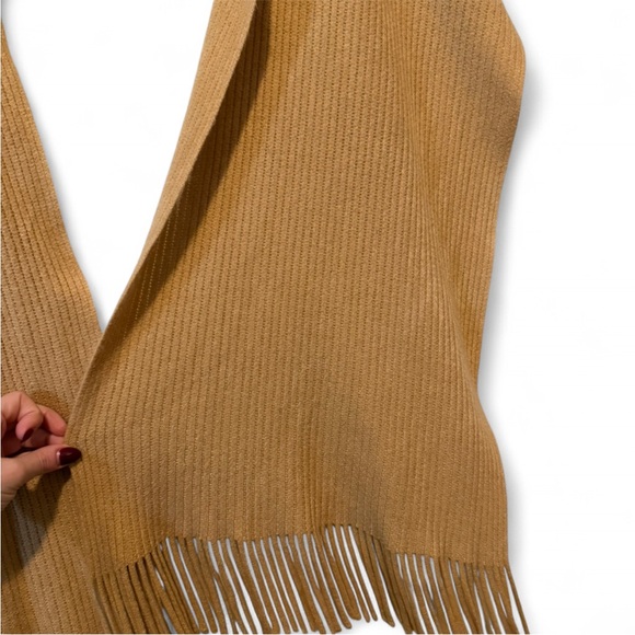 Tan Ribbed Knit Scarf / Wrap - Picture 4 of 5